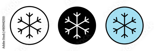 Snow icon representing snow, usually depicted as a snowflake or falling snow, symbolizing winter weather or cold conditions.