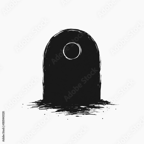 Ark of the Covenant in a grunge sketch style. Abstract biblical silhouette icon. Hand-drawn religious symbol with ink splatters