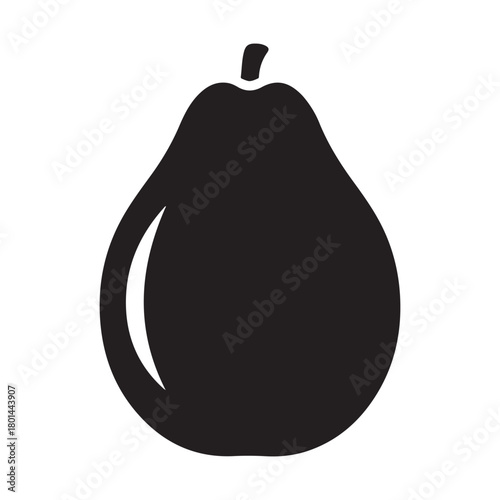 silhouette of fresh guava fruit and cross section with leaves vector