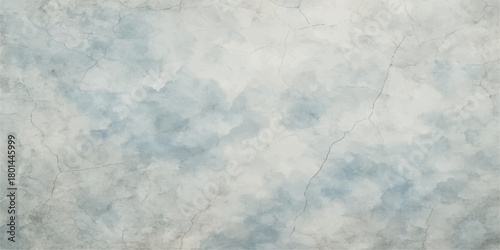 Old textured paper background with white fluffy clouds against a light blue summer sky