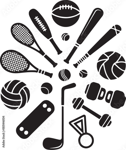 Dynamic sports equipment collection for active lifestyle