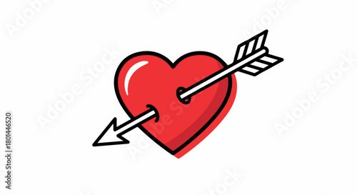 Heart pierced by arrows with transparent background