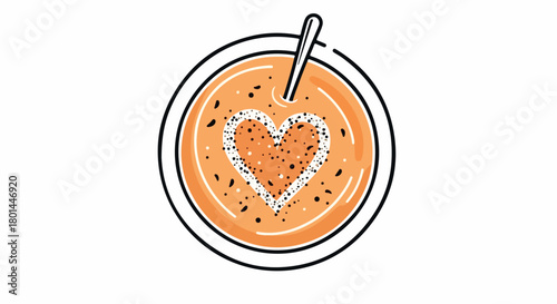 Coffee cup with heart latte art