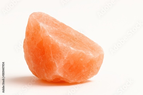 Wallpaper Mural Brightly lit pink salt crystal on pure white background side view with sharp facets and subtle grain texture for mineral wellness spa and culinary themes Torontodigital.ca