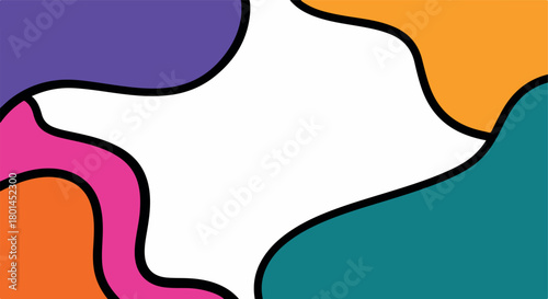 Colorful abstract shapes background with white space