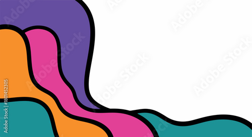 Colorful abstract shapes overlapping with white space