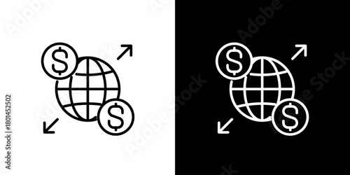 Global Finance and International Trade Icon Depicting Worldwide Transactions and Economy