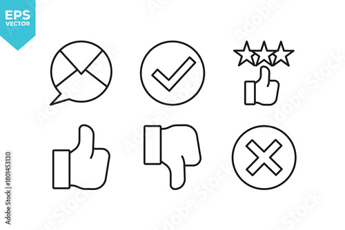 Set of line icons Feedback. Outline icons collection stock illustration