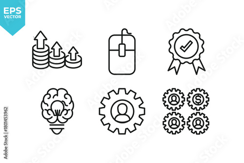 Set of line icons Corporate. Outline icons collection stock illustration
