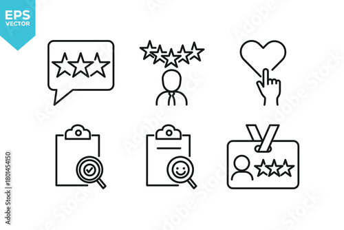 Set of line icons Testimonial. Outline icons collection stock illustration