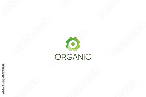 Letter O green leaf natural eco friendly logo 