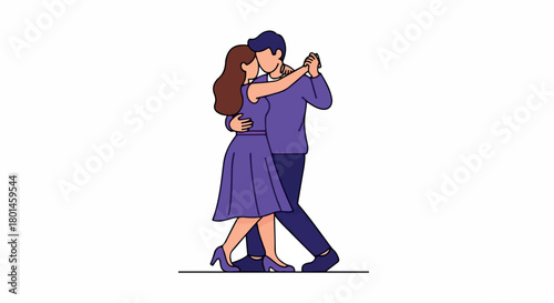 Couple dancing ballroom style with transparent background