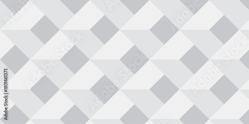 Abstract white geometric cube wall creative concept triangle overlap square technology background. vector digital cubes fabric and wallpaper grid block texture background.	
