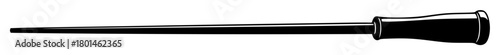 A black and white silhouette of a trumpet mouthpiece, baseball bat, black, brush, illustration, profile, tool, trumpet, against transparent background