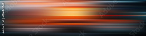 Gradient background red orange black. Dark abstract horizontal blur with glowing warm light center and smooth linear motion effect. Futuristic speed lines dynamic visual energy vector illustration.
