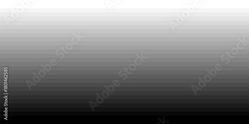 Line background. Horizontal gradient pattern with smooth transition from black to white. Subtle striped texture with depth and dimension for minimalist, tech designs. Modern vector illustration.