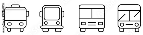 Bus icon vector set. Public transport illustration collection. Trip symbol or logo. 