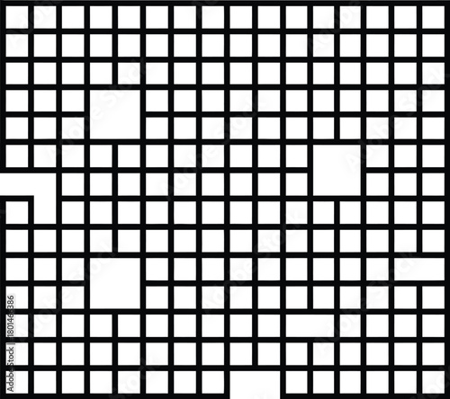 Pixel grid silhouette vector with clearly defined squares