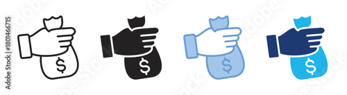 Finance icon set multiple style collection