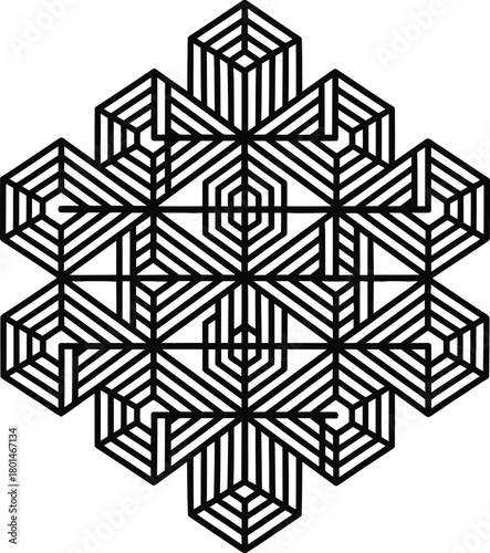 Hexagonal grid seamless pattern silhouette