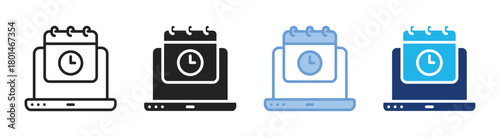 Schedule icon set multiple style collection