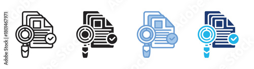 Audit icon set multiple style collection