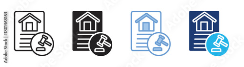 Foreclosure icon set multiple style collection