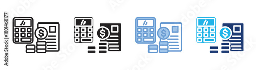 Budget icon set multiple style collection
