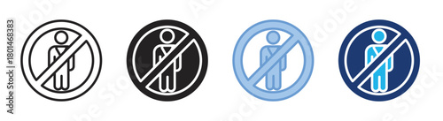 No entry icon set multiple style collection