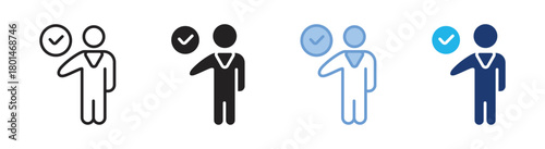 Approval icon set multiple style collection