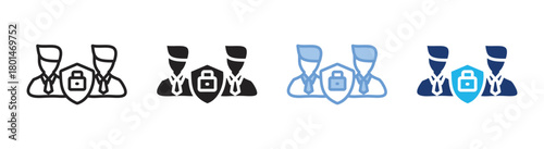 Security icon set multiple style collection
