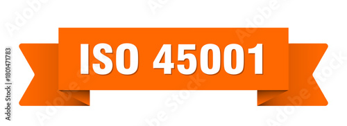iso 45001 ribbon isolated on transparent background. iso 45001 ribbon