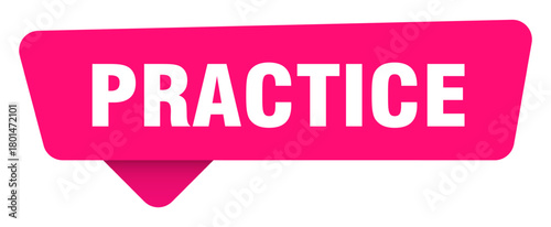 practice magenta sticker isolated on transpatent background. practice sign