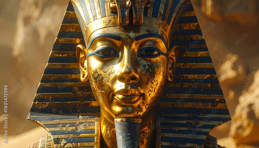 Obraz premium Maschera d’oro di Tutankhamon – Artefatto egizio