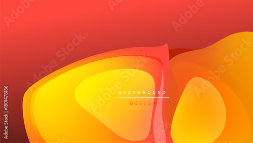 Abstract vibrant layers, orange hues blend into black. Smooth gradients create flowing shapes, modern design element.