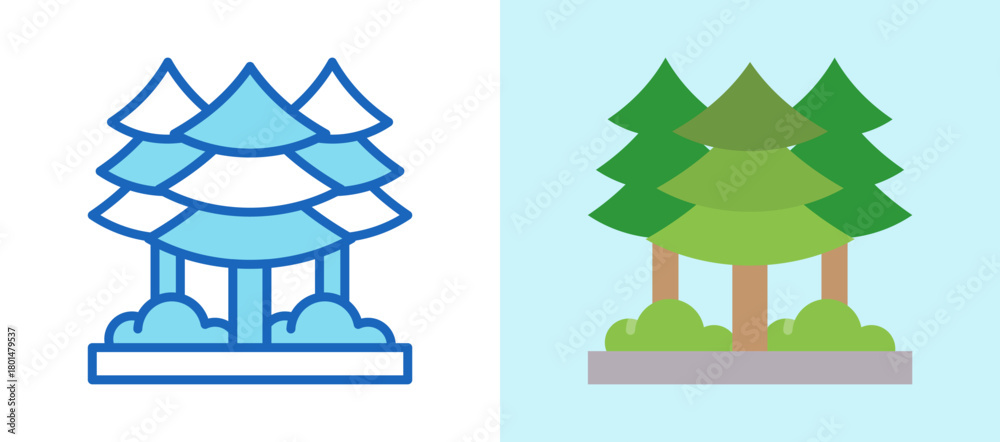 Obraz premium Forest multistyle icon
