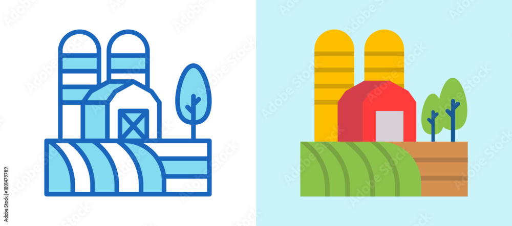 Fototapeta premium Farm multistyle icon
