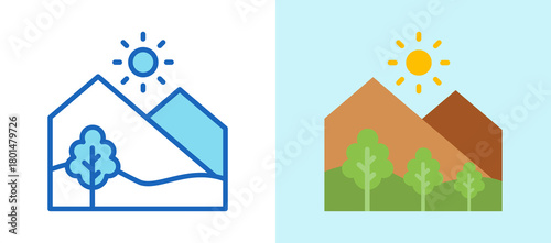 Mountain multistyle icon