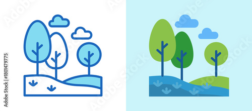 Trees multistyle icon