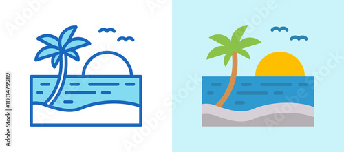 Sunset multistyle icon