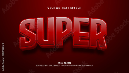 super editable text effect 3d text vector