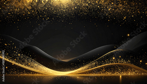 黒とゴールドの背景素材, ブラックフライデーのイメージの背景, AI生成画像
