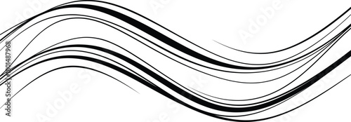 Abstract flowing line vector pattern, black curved waves, editable decorative design, commercial-ready, print-ready, premium artwork
