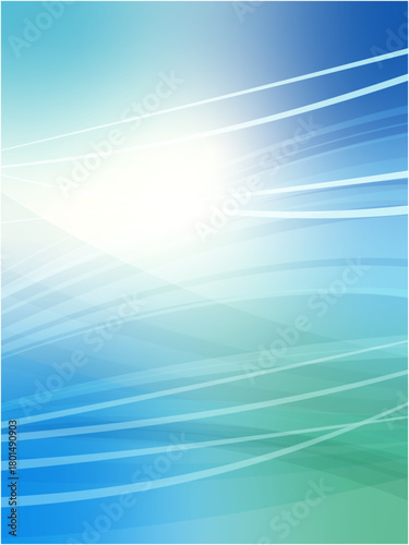 Blue Green Wave Abstract Background Illustration
