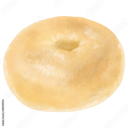 リアルなベーグル1個(プレーン白色)