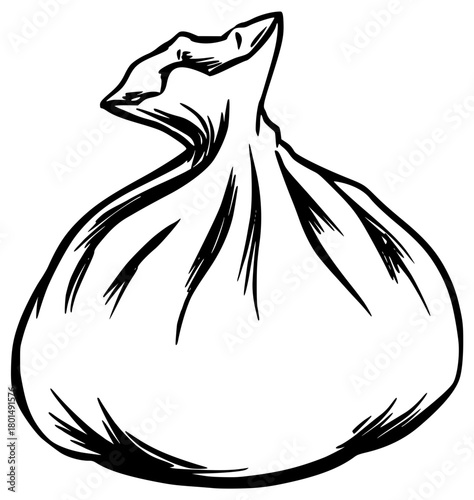 Vector illustration of khinkali with filling