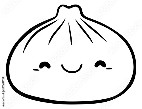 Vector illustration of a cute khinkali sitting