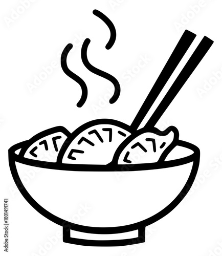 Vector illustration of a gyoza plate