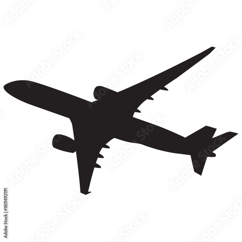 航空機シルエット・旅客機アイコン（ベクター素材）