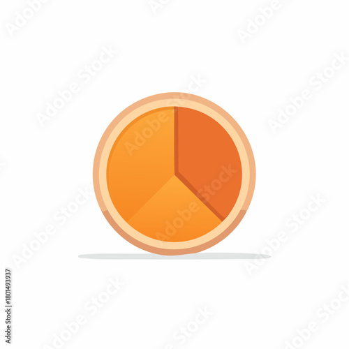 Segmented orange fruit slice with internal division for representation